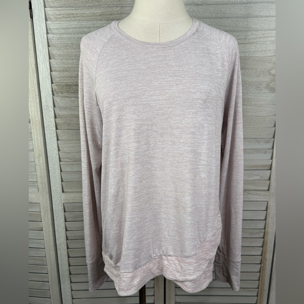 COPPER FIT Women's Long Sleeve Crew Neck Shirt Heather Purple-Large